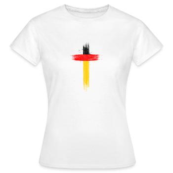 Drapeau de l’Allemagne Drapeau allemand Utilisé Look Home - T-shirt Femme - blanc - Devant - AI Model Female 172 dark (172cm)