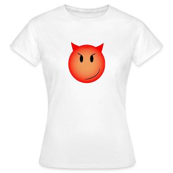 smiley diabolique - T-shirt Femme - blanc - Devant - AI Model Female 172 dark (172cm)