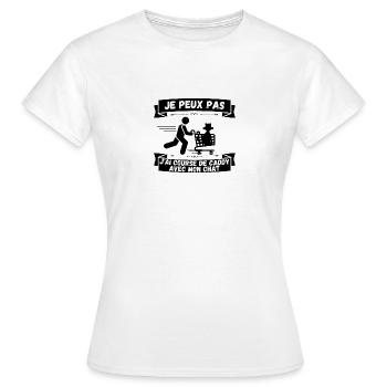 Je peux pas j'ai course - T-shirt Femme - blanc - Devant - AI Model Female 172 dark (172cm)