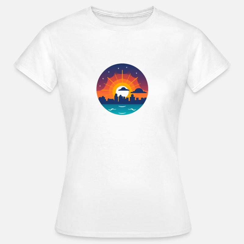 Comic Sunset Skyline - Women's T-Shirt - white