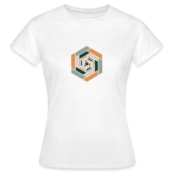 Hexagone infini coloré - T-shirt Femme - blanc - Devant - AI Model Female 172 dark (172cm)