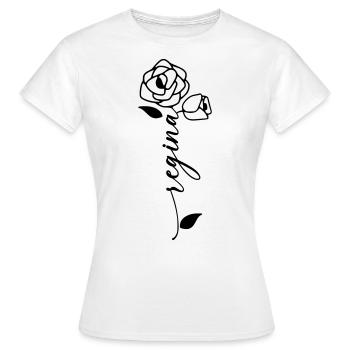 Regina Nom Prénom Nom Fleur - T-shirt Femme - blanc - Devant - AI Model Female 172 dark (172cm)