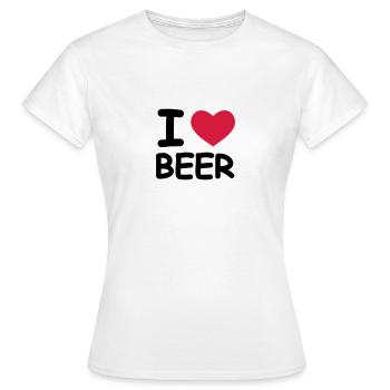 I Love Beer - Frauen T-Shirt - Weiß - Vorne - AI Model Female 172 dark (172cm)
