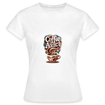 Addiction au café humoristique passion - T-shirt Femme - blanc - Devant - AI Model Female 172 dark (172cm)