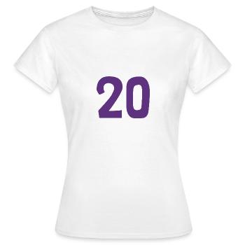 HAPPY BIRTHDAY. HAPPY BIRTHDAY. ANNIVERSARY. - Women's T-Shirt - white - Front - AI Model Female 172 dark (172cm)