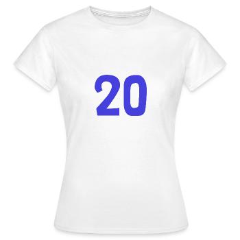 ANNIVERSARY. HAPPY BIRTHDAY. HAPPY BIRTHDAY. - Women's T-Shirt - white - Front - AI Model Female 172 dark (172cm)