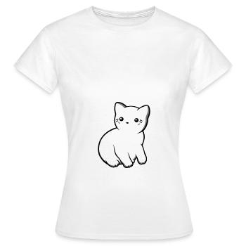 Kätzchen - Frauen T-Shirt - Weiß - Vorne - AI Model Female 172 dark (172cm)