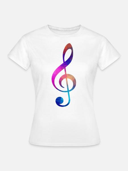 Colorful treble clef - Women's T-Shirt - white