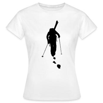 freeride skiing - Women's T-Shirt - white - Front - AI Model Female 172 dark (172cm)