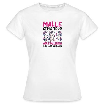 Malle Girls Tour Wir Eskalieren Bis Zum Schluss - Frauen T-Shirt - Weiß - Vorne - AI Model Female 172 dark (172cm)