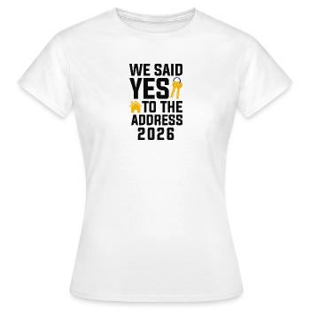 Nous avons dit à l’adresse 2026 - T-shirt Femme - blanc - Devant - AI Model Female 172 dark (172cm)