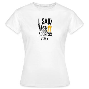 J’ai dit à l’adresse 2025 - T-shirt Femme - blanc - Devant - AI Model Female 172 dark (172cm)
