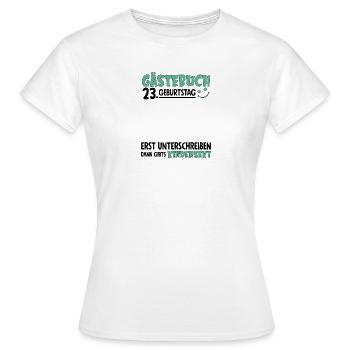 Livre d’or 23 Anniversaire Signe Enfant - T-shirt Femme - blanc - Devant - AI Model Female 172 dark (172cm)