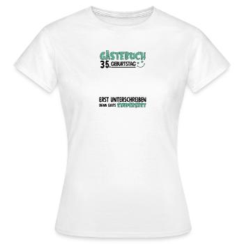 Livre d’or 35 Signe d’anniversaire pour enfants - T-shirt Femme - blanc - Devant - AI Model Female 172 dark (172cm)