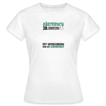 Guestbook 38 Birthday Sign Children's - Women's T-Shirt - white - Front - AI Model Female 172 dark (172cm)