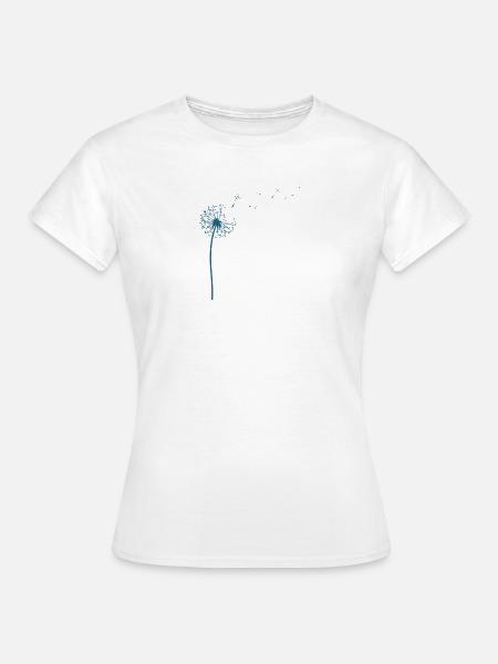 Federleichter Löwenzahn mit Pusteblumen - Frauen T-Shirt - Weiß