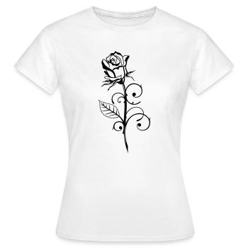 Beautiful rose with leaf - Women's T-Shirt - white - Front - AI Model Female 172 dark (172cm)