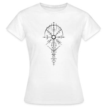 Conception de l’amulette runique nordique - T-shirt Femme - blanc - Devant - AI Model Female 172 dark (172cm)