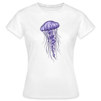 Purple Jellyfish Illustration  - Frauen T-Shirt - Weiß - Vorne - AI Model Female 172 dark (172cm)