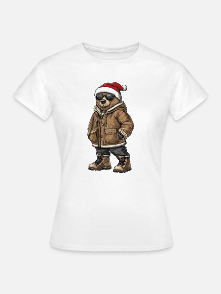 Bär Weihnachten Winter - Frauen T-Shirt - Weiß