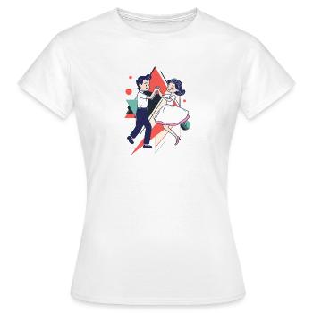 Tanzpaar Foxtrott Tango - Frauen T-Shirt - Weiß - Vorne - AI Model Female 172 dark (172cm)