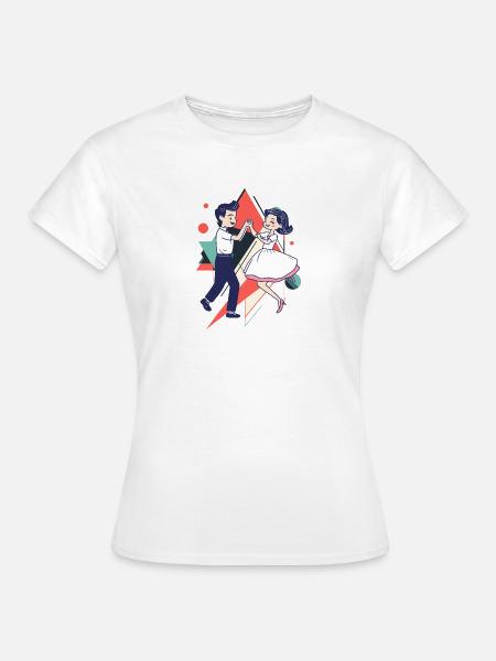 Tanzpaar Foxtrott Tango - Frauen T-Shirt - Weiß