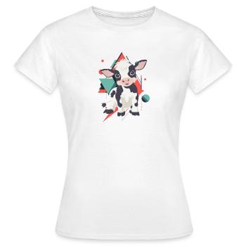 Kuh Rind - Frauen T-Shirt - Weiß - Vorne - AI Model Female 172 dark (172cm)