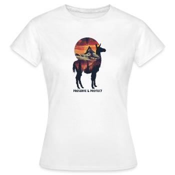 Protéger l’alpaga, Lama des Andes Amérique du Sud - T-shirt Femme - blanc - Devant - AI Model Female 172 dark (172cm)