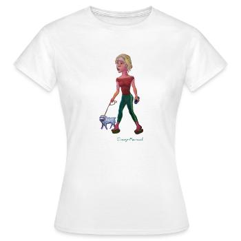 das Mädchen von nebenan - Frauen T-Shirt - Weiß - Vorne - AI Model Female 172 dark (172cm)