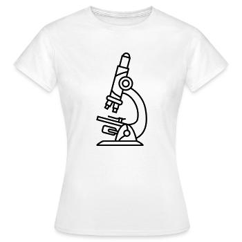 researchers microscope scientists research lens - Women's T-Shirt - white - Front - AI Model Female 172 dark (172cm)