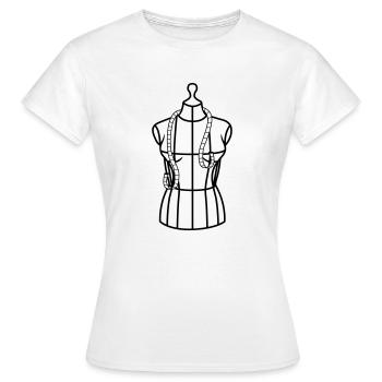 Mannequin tailleur avec bande de masse - T-shirt Femme - blanc - Devant - AI Model Female 172 dark (172cm)