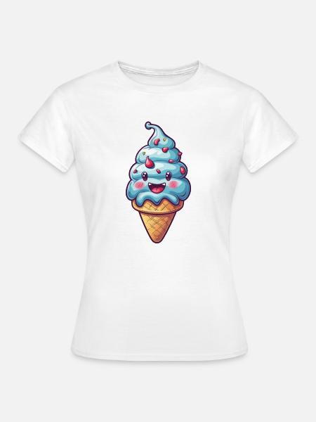 Lächelnde Eiskreation - Frauen T-Shirt - Weiß