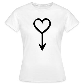 Herz-Pfeil - Frauen T-Shirt - Weiß - Vorne - AI Model Female 172 dark (172cm)