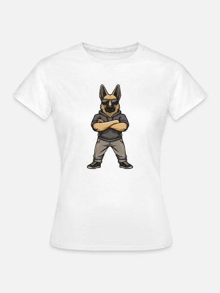 Schäferhund Comic - Frauen T-Shirt - Weiß