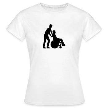 Rollstuhl - Frauen T-Shirt - Weiß - Vorne - AI Model Female 172 dark (172cm)