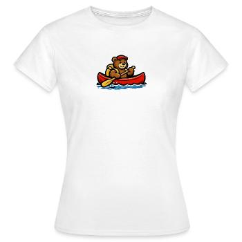 Paddle Adventure Bear in Canoe - Women's T-Shirt - white - Front - AI Model Female 172 dark (172cm)