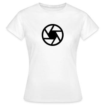 Camera - Women's T-Shirt - white - Front - AI Model Female 172 dark (172cm)