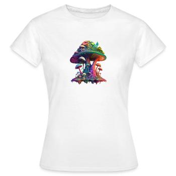CHAMPIGNONS TRIPPY - T-shirt Femme - blanc - Devant - AI Model Female 172 dark (172cm)