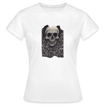 Malevolent Monarchy Evil Skull Undead Skeleton - Women's T-Shirt - white - Front - AI Model Female 172 dark (172cm)