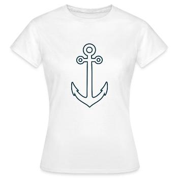ancre - T-shirt Femme - blanc - Devant - AI Model Female 172 dark (172cm)