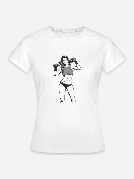 Frau Fitnessstudio - Frauen T-Shirt - Weiß
