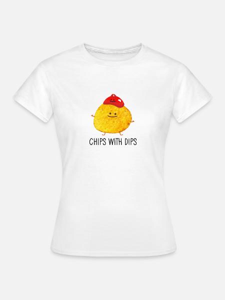 Chips mit Dips - Frauen T-Shirt - Weiß