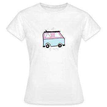live simply bus - T-shirt Femme - blanc - Devant - AI Model Female 172 dark (172cm)