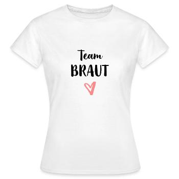 Team bride heart bachelor party - Women's T-Shirt - white - Front - AI Model Female 172 dark (172cm)