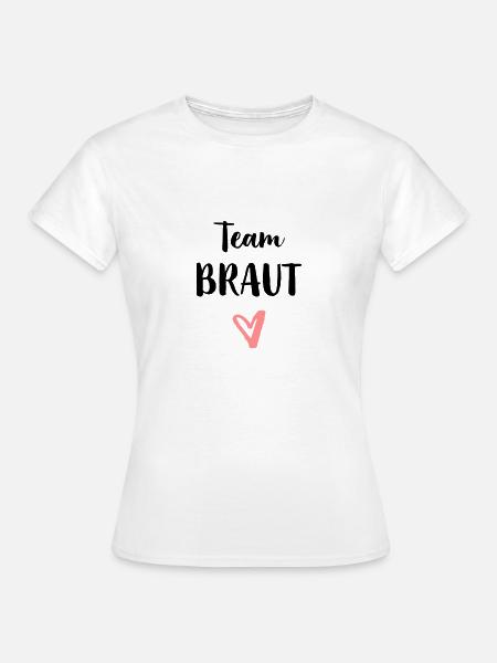 Team Braut Herz Junggesellenabschied - Frauen T-Shirt - Weiß