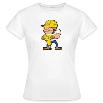 Bauarbeiter Baustelle Bauen Bau Presslufthammer - Frauen T-Shirt - Weiß - Vorne - AI Model Female 172 dark (172cm)