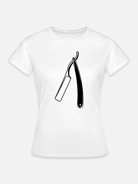 Rasiermessertransparentes Schattenbild - Frauen T-Shirt - Weiß