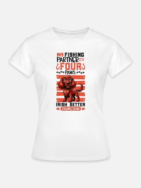 Angeln und Irish Red Setter - Frauen T-Shirt - Weiß
