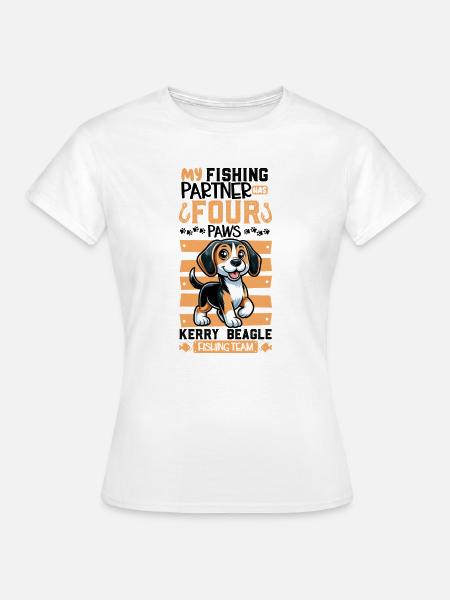 Angeln und Kerry Beagle - Frauen T-Shirt - Weiß