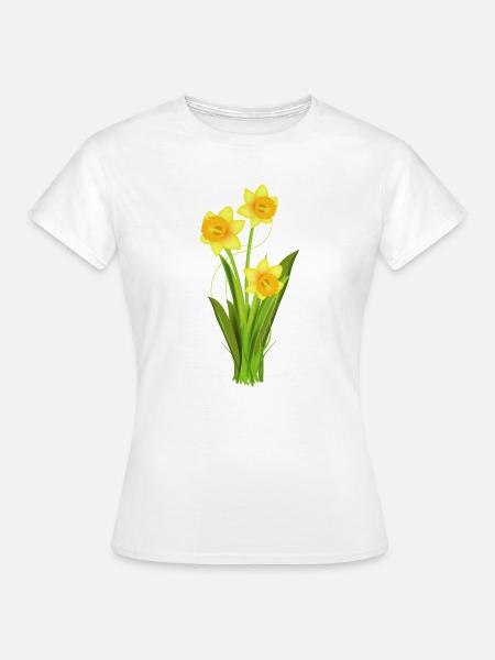 Leuchtende Osterglocken – Frühlingsblumen - Frauen T-Shirt - Weiß